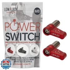 M8 Power Switch by Low Boy - Bass Drum Beater Quick Release Thumb Screw. Fits