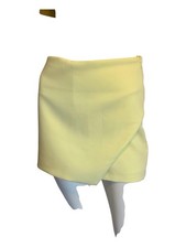 Women s Yellow Wrap Skort Shorts, Side Zip, Regular