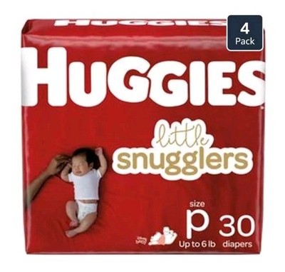 Huggies Supreme Little Snugglers, Preemies, 120 (4 PACKS of 30)