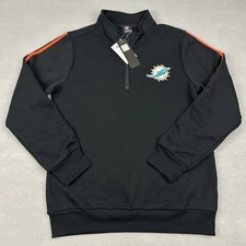 Miami Dolphins Sweater Men Small Black Solid Long Sleeve Fins AFC Sweatshirt NFL