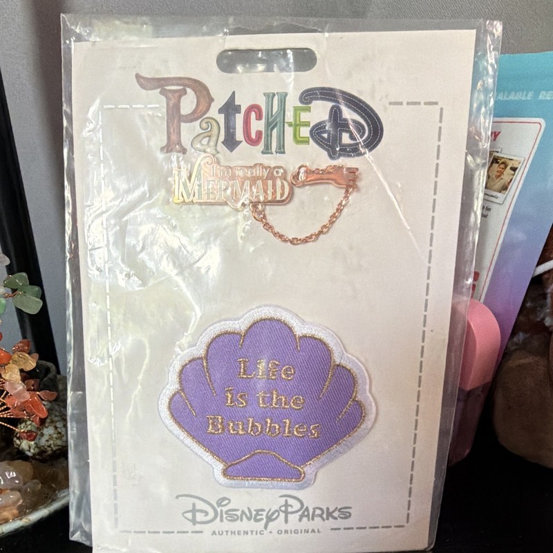 Disney Parks The Little Mermaid Mermaid Patch "Life is the Bubbles" Seashell
