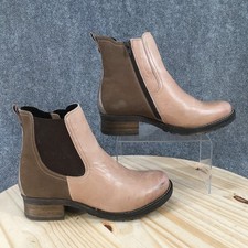 Dromedaris Kourtney Scrunched Chelsea Boots Womens 41 Pull On Heels Leather Tan