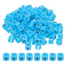 100 Pcs Clothes Hanger Marker Number 56 Tag Fit 3mm Rod Garment Size Tag Blue