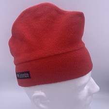 Columbia Red Fleece Beanie Youth S/M Winter Outdoor Hat Vietnam Lightweight Cap
