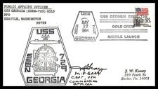 USS GEORGIA SSBN-729 MISSILE LAUNCH GOLD CREW MAY 17 1984 SIGNED CACHET BX2