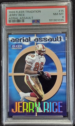 1999 Fleer Tradition Aerial Assault #15AA Jerry Rice (HOF) PSA 8 NM-MT - Low Pop