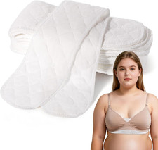 10pc Cotton Bra Liners Washable Under Breast Sweat Pads Reusable Absorbent