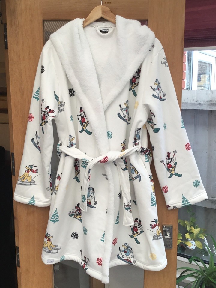 Disney Mickey Minnie Mouse & Friends Skiing New Dressing Gown Bath Robe ...