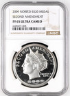 2009 Norfed $20 Dollars Second Amendment Buds Gun Shop Silver Coin NGC PF 65 U