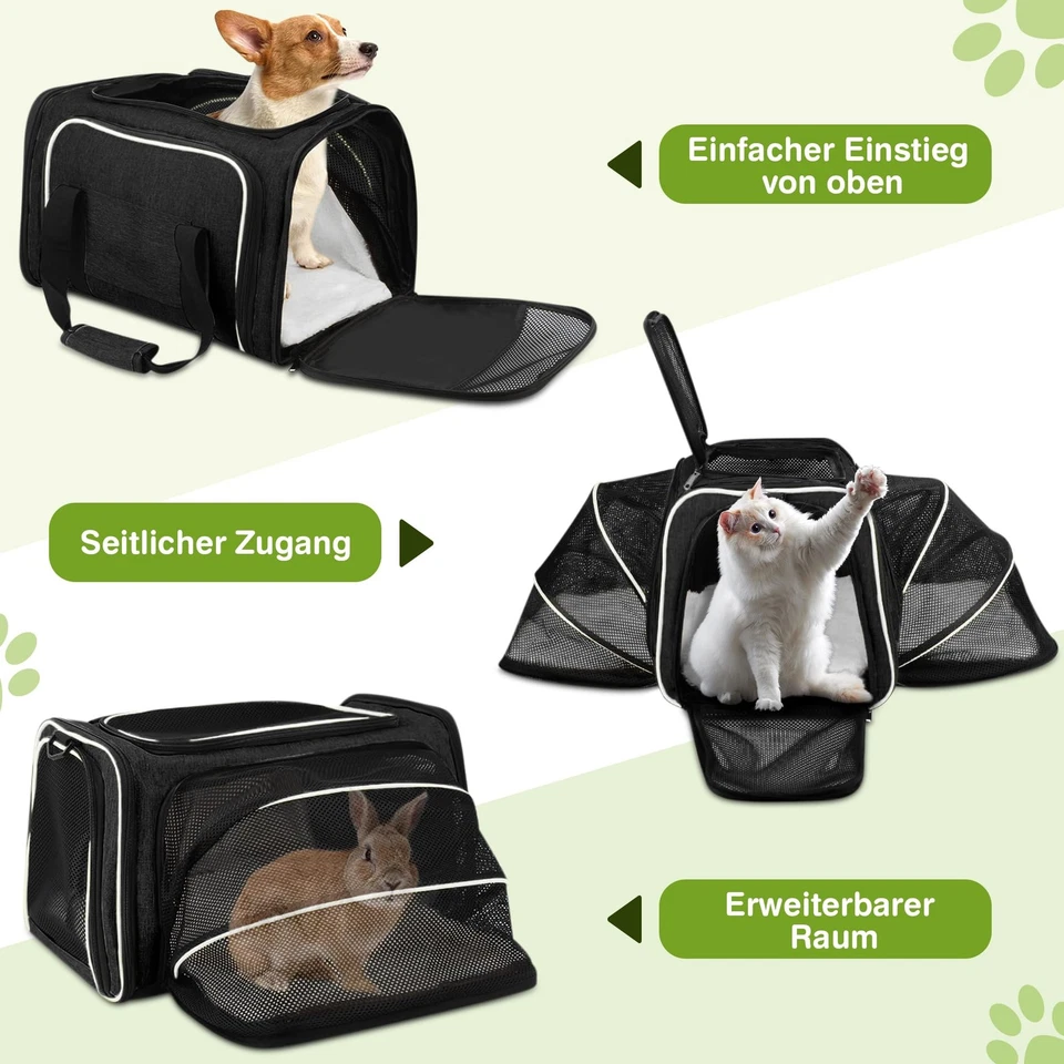 Transportbox für Katzen & kleine Hunde Faltbare und atmungsaktive Tragetasche - Bild 3 von 4