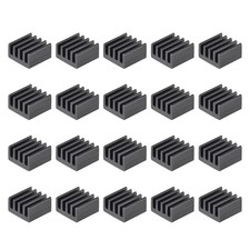 20Pcs 9x9x5mm Black Sticky Aluminum Heatsink Electronics Cooler for IC MOS