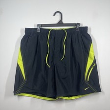 Nike Swim Board Shorts Mens XXL Black Neon Green Lined Beach Vacation Pool