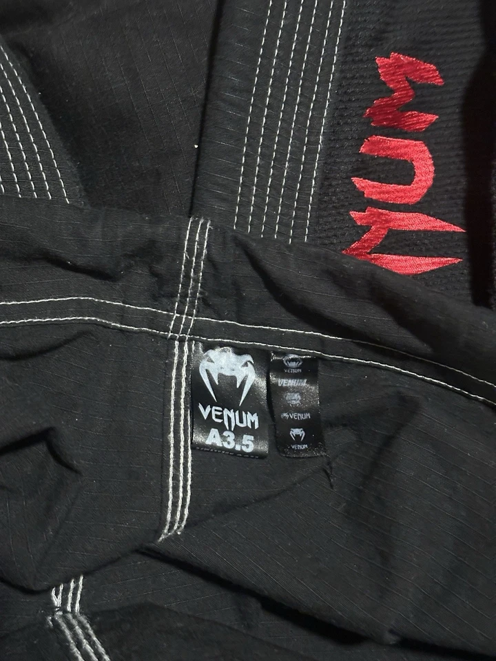 Venum Power 2.0 BJJ Gi negro y rojo A3.5 aprobado por IBJJF Foto 4 de 4
