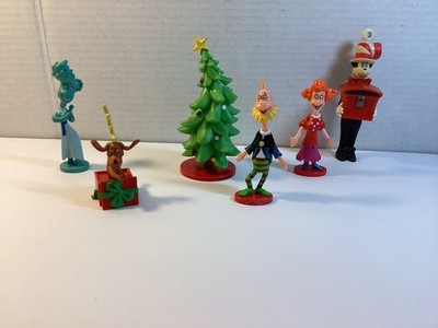 Dr. Seuss How the Grinch Stole Christmas Collectible Figures Lot Of 6 Plus Other