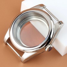 36mm 39mm Watch Case Round Flat Edge For NH35 NH36 28.5mm Dial Steel Date