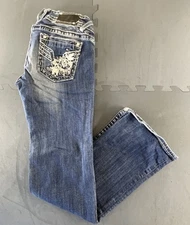 Vigoss Jeans Womens Tag Sz 28x33 (30x31) Blue The Chelsea Boot Cut Embroidered