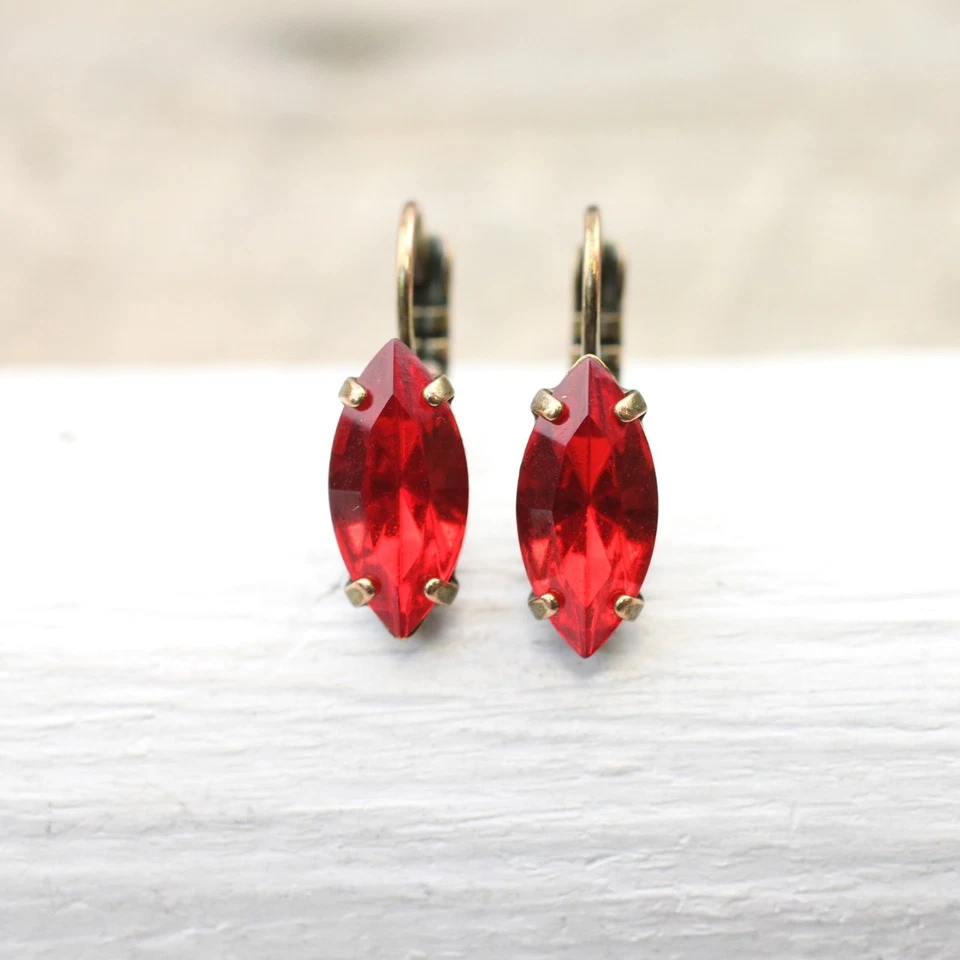 Ohrringe mit Swarovski Kristall Stein in Navette Swarovski Ohrhänger - Bild 2 von 4