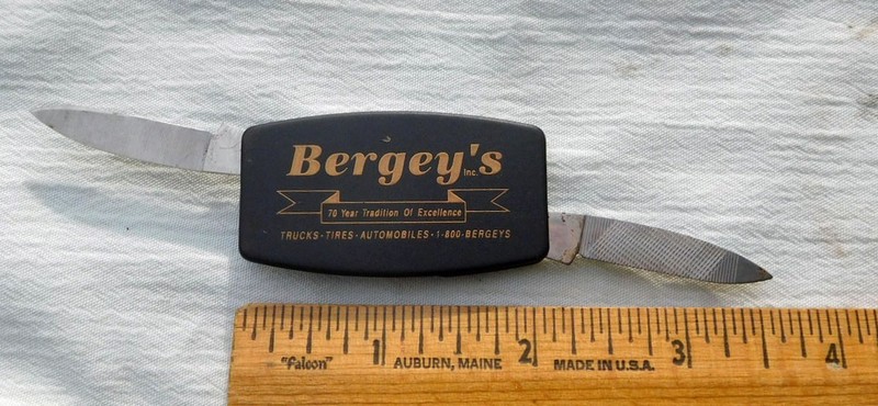 Zippo Money Clip Nail File & Blade Advertising Bergey's Trucks Tires Automobiles