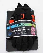 Hurley Kids 2-Piece Hat and Glove Set Size L 10-13 years black