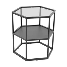 2-Tier Side Table, 24In Scientifically Engineered Height 50Lbs Overall Load-Capa