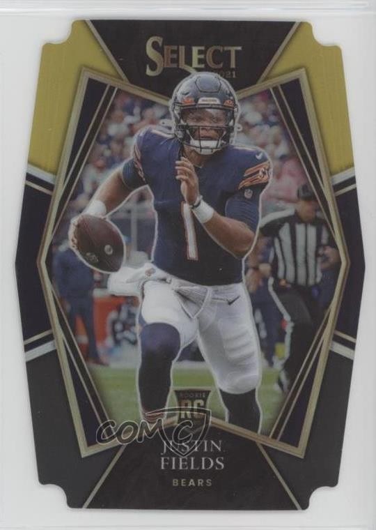 2021 Panini Select Black & Gold Prizm Die-Cut Justin Fields #150 Rookie RC 15dh
