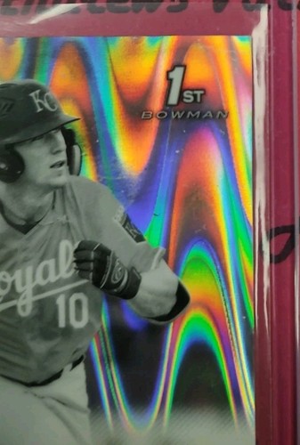 2022 BOWMAN CHROME CAYDEN WALLACE 1st BOWMAN BLACK WHITE RAYWAVE AUTO NATIONALS - Picture 5 of 7