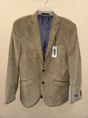 Mens 38R, Cotton Corduroy Blazer, Unlisted Kenneth Cole, Lined, NWT Khaki Pocket
