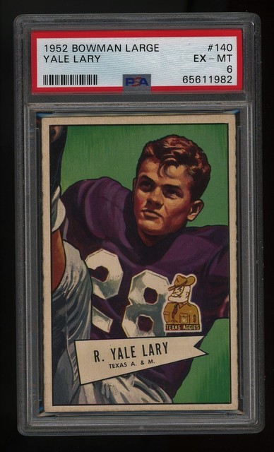 1952 Bowman Large Yale Lary Rc Rookie #140 PSA 6 EX MT