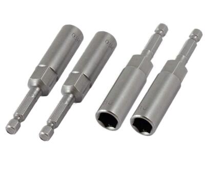 10mm Hex Magnetic Power Socket 80mm Length Adapter Drill Bit Nut Driver Set 1/4'