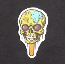 Creepy Cool Skull Skull Treat Sticker 1.38" x 1.5" C