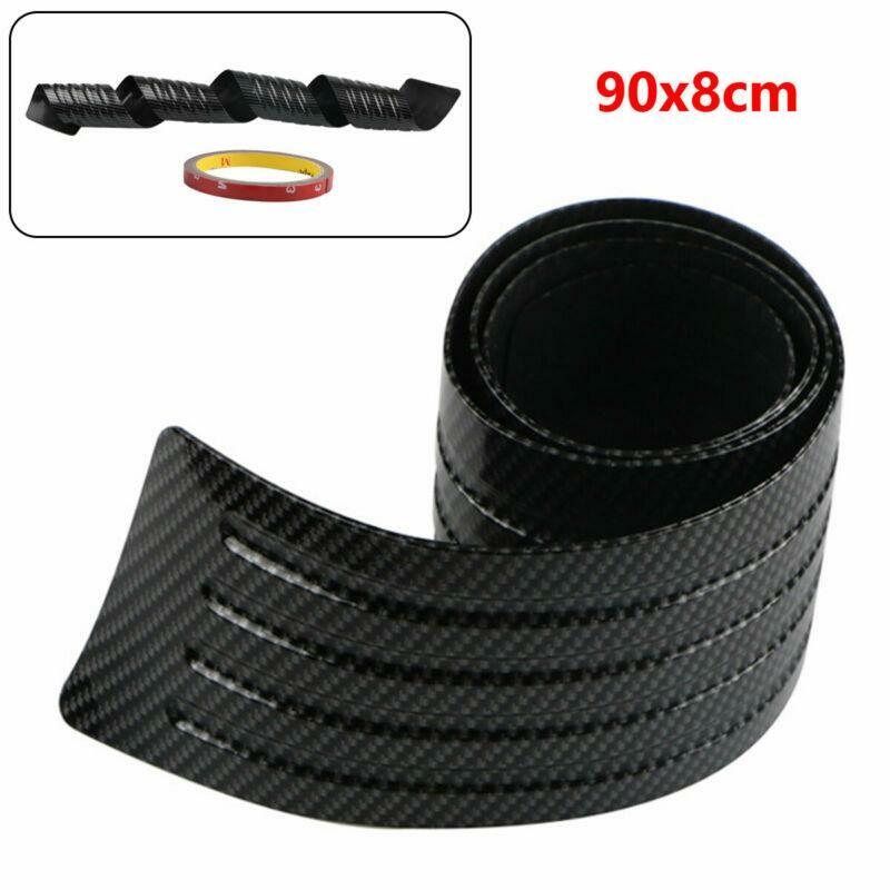 Car Trunk Pad Bumper Rear Protector Sill Rubber Cover Guard Pad Carbon Fibre