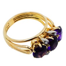 Ring 585 Gold 14 Kt Gelbgold Weißgold Amethyst Diamant Damen Wert 2100,-
