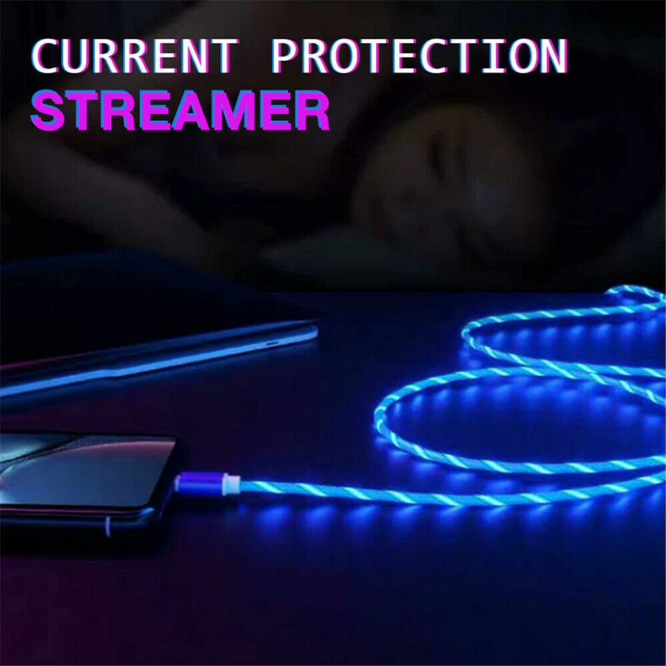 LED Light Fast Charging Cable Cord For Samsung Android Type C USB Charger Cord - Image 4 of 4