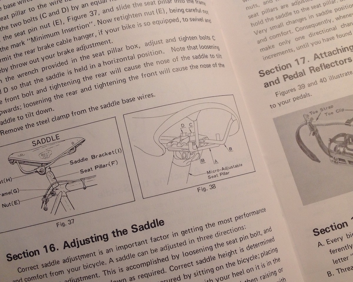 Fuji Bicycle Owners Manual Factory Issue 1977 Nichibei Fuji 36