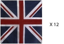 Wholesale Lot 12 1 Dozen 22"x22" UK United Kingdom Flag Cotton Bandana
