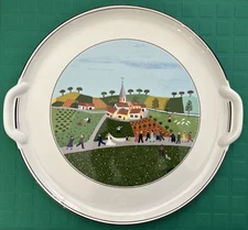 Villeroy & Boch Design Naif 12" Wedding Scene Cake Plate with Handles