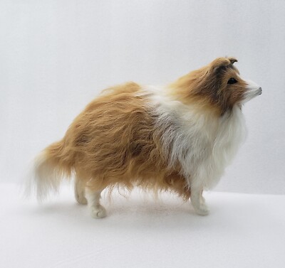 Realistic Sheltie Collie Dog Fluffy Goat/Rabbit Fur Hard Body