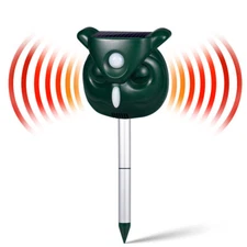 Solar Ultrasonic Animal Repellent Cat Squirrel Skunk Dog Deer Rabbit Raccoon
