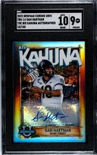2022 Bowman Chrome U Sam Hartman The Big Kahuna Autograph /150 SGC 9 w/10 AUTO