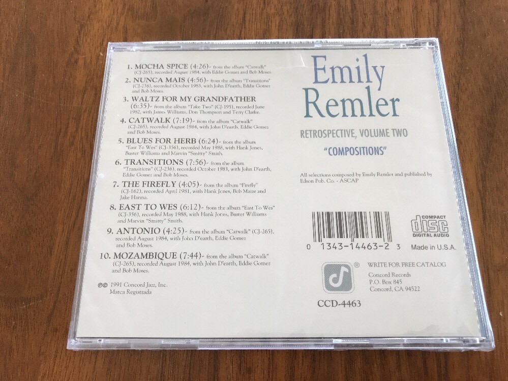 Retrospective, Vol. 2 : Compositions by Emily Remler (CD