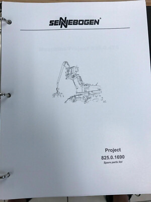 Sennebogen 825 Parts Manual Binder 825.0.1690 USPS Priority Mail