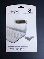 PNY Attache 8GB Classic USB 2.0 Flash Drive BLACK NOS