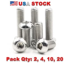 M5 Button Head Screw Hex  Socket Bolts Allen Wrench Stainless Steel ISO7380