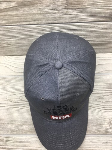 NRA 150 Years Strong Anniversary Baseball Hat Cap Adjustable Strap Gray - Picture 2 of 7