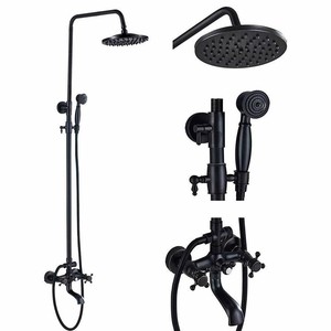 Rozin Oil Rubbed Bronze Rainfall Bathtub Brass Shower ...