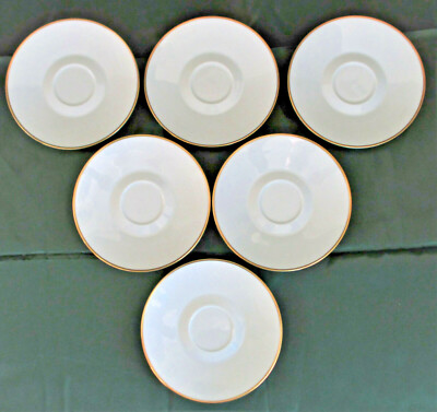 Rosenthal Classic Gold Saucers with Gold Trim 6 1/4 Inch Diameter 6 Pieces