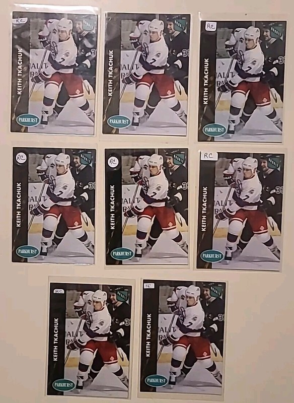 1991-92 Parkhurst Hockey Lot Of 8 #424 Keith Tkachuk Rookies Winnipeg Jets.