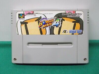 SNES -- SUPER BOMBERMAN 4 -- Boxed. Super famicom. Japan game. work fully.  16032