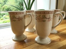 4 Horsea Romany footed china mugs c 1988