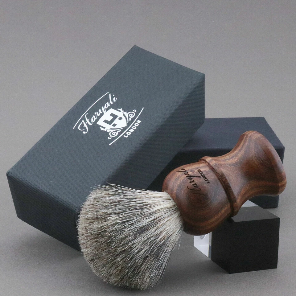 QSHAVE Pennello Da Barba Bagnato Man Pure Badger Hair Con Manico - Foto 10